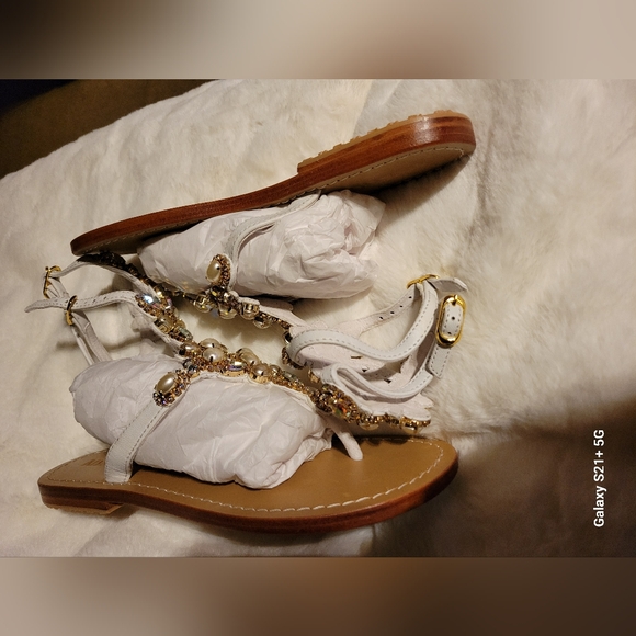 Mystique White Pearl Aurora Gladiator Sandals. Size 9 - Picture 4 of 7